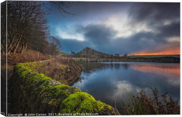 Cawfield Quarry Sunrise. Canvas Print by John Carson