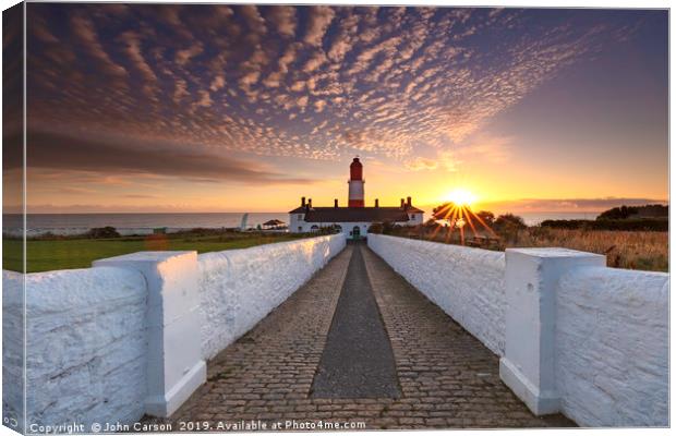 The Majestic and Innovative Souter Lighthouse Canvas Print by John Carson