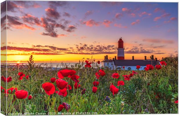 A Majestic Sunrise at Souter Lighthouse Canvas Print by John Carson