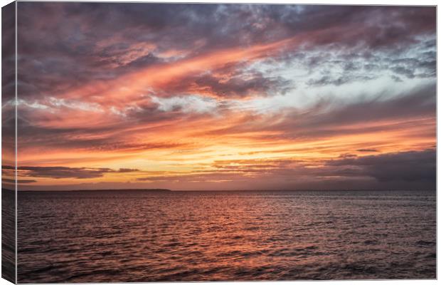 Sunset Over Leysdown on sea Canvas Print by Wayne Lytton