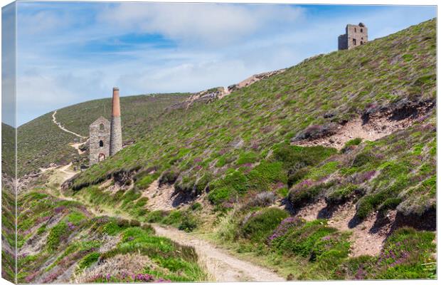 A Historic Cornish Tin Mine Canvas Print by Kevin Snelling