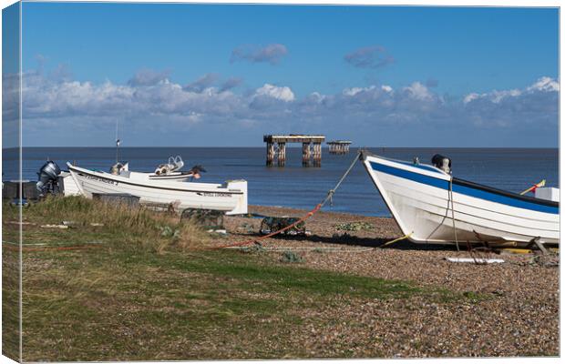 Tranquil Sizewell Beach Scene Canvas Print by Kevin Snelling