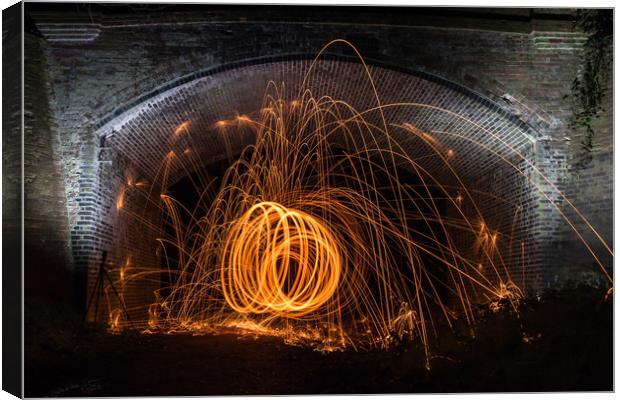 Sparks under the bridge Canvas Print by Kevin Snelling