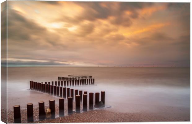 Dusk on the Suffolk Coast Canvas Print by Kevin Snelling