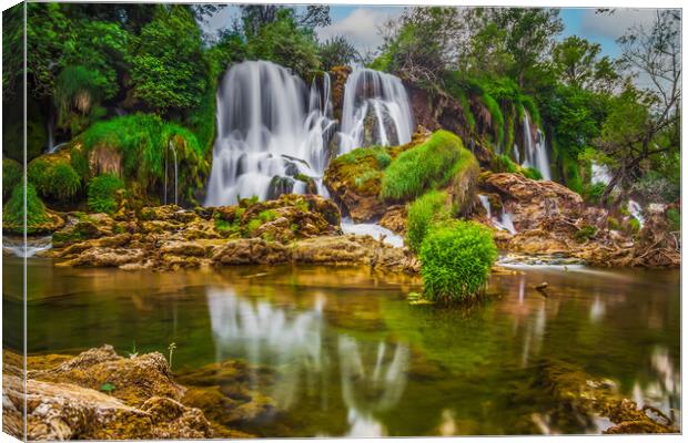 Majestic Kravice Waterfall Canvas Print by Kevin Snelling