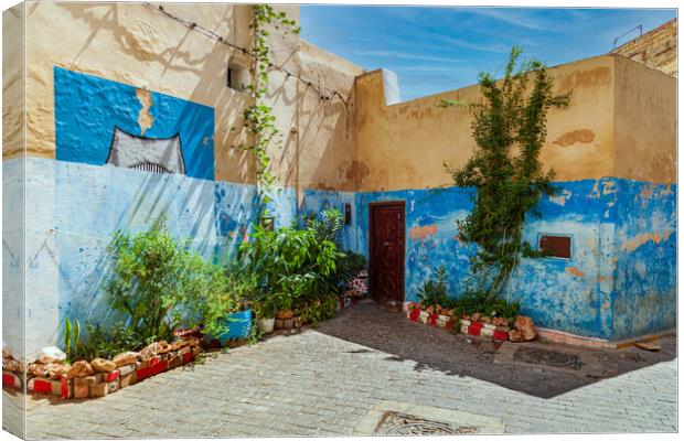 Vibrant Blue Moroccan Medina Canvas Print by Kevin Snelling