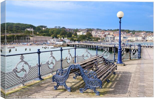 Swanage Pier, Dorset Canvas Print by Chris Harris