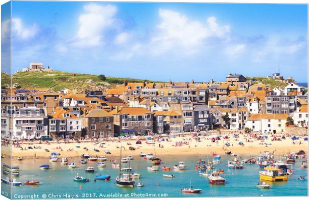 St Ives Bay Canvas Print by Chris Harris