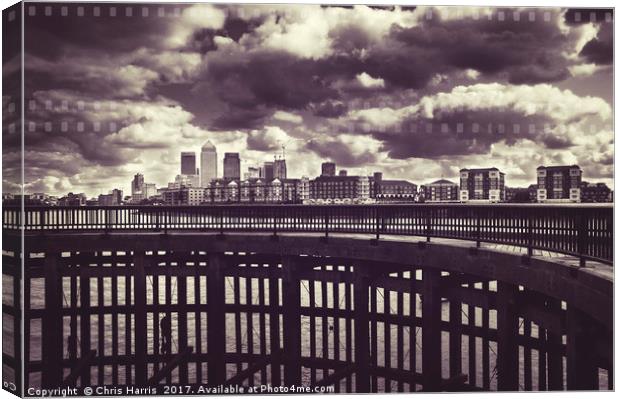 Canary Wharf skyline Canvas Print by Chris Harris