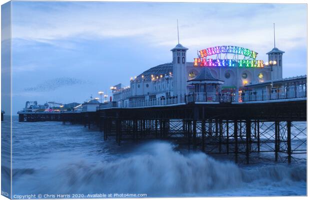 Brighton Pier at dusk Canvas Print by Chris Harris