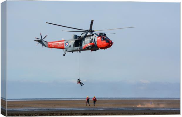 Westland Seaking Helicopter Search & Rescue Canvas Print by Lee Chapman