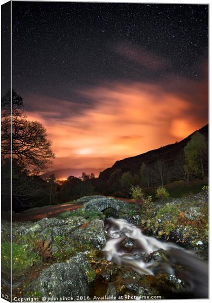 Ashness by Night Canvas Print by john vince