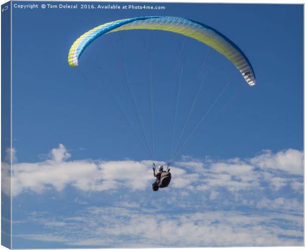 Hang-gliding over the Kentish Downs Canvas Print by Tom Dolezal