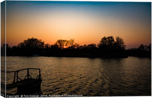 Sunset on the Norfolk Broads Canvas Print by Tom Dolezal