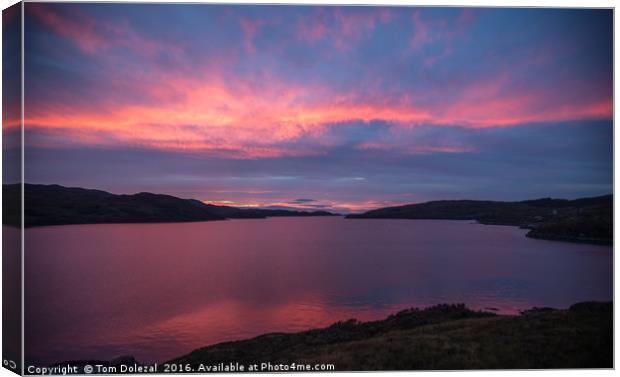 Red Assynt sunset  Canvas Print by Tom Dolezal