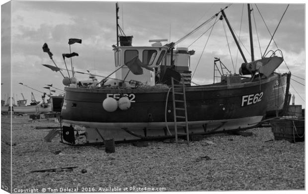 Yesteryear fishing boats  Canvas Print by Tom Dolezal