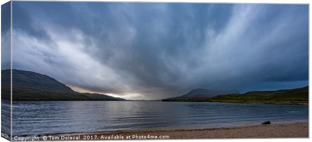 Stormy Loch Assynt sky Canvas Print by Tom Dolezal