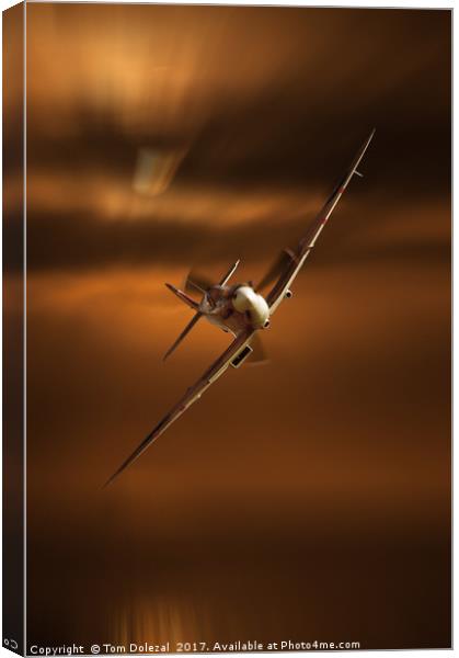 Incoming Spitfire Canvas Print by Tom Dolezal
