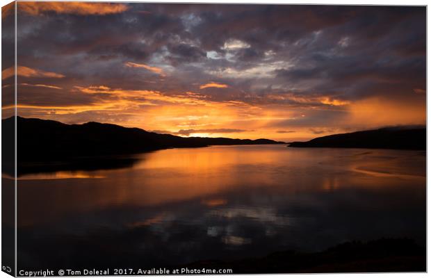 Highland sunset Canvas Print by Tom Dolezal