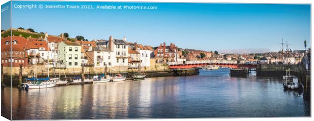 Whitby harbour boats Canvas Print by Jeanette Teare