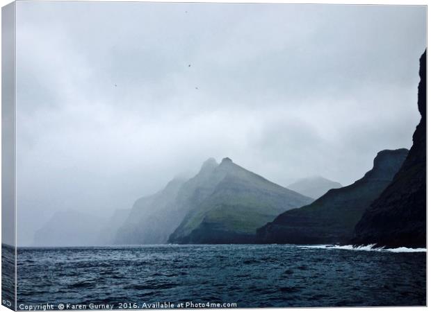 Faroe Islands Coast Canvas Print by Karen Gurney