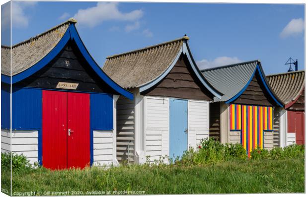 Mablethorpe Breach Huts Canvas Print by GILL KENNETT