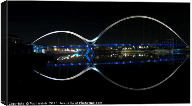Infinity Bridge Reflection  Canvas Print by Paul Welsh
