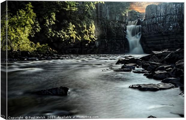 High Force Waterfall  Canvas Print by Paul Welsh