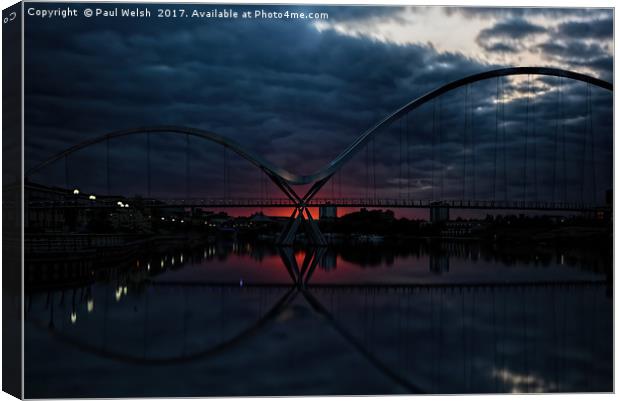 Infinity Bridge Sunset and Clouds Canvas Print by Paul Welsh