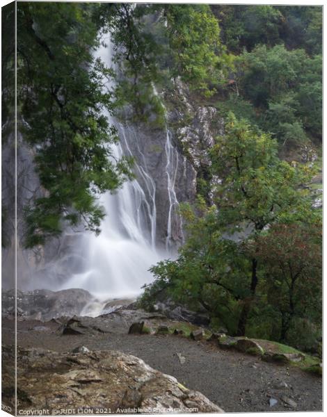 Foot of Aber Falls Canvas Print by JUDI LION