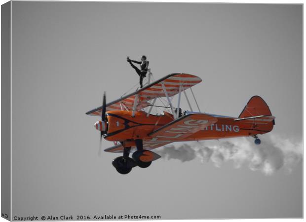 Breitling wing walkers selective colour Canvas Print by Alan Clark