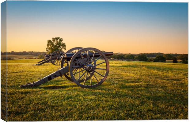 Cannons at Manassas Battlefield Canvas Print by Steve Heap