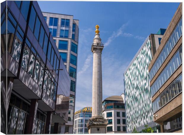 Modern office buildings surround the Monument in L Canvas Print by Steve Heap