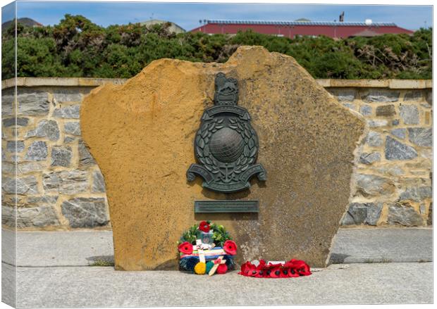 Royal Marines memorial in Stanley in the Falkland Islands Canvas Print by Steve Heap