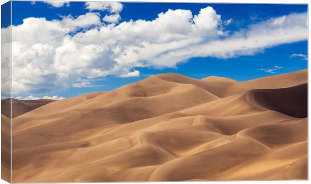 Panorama of Great Sand Dunes NP  Canvas Print by Steve Heap