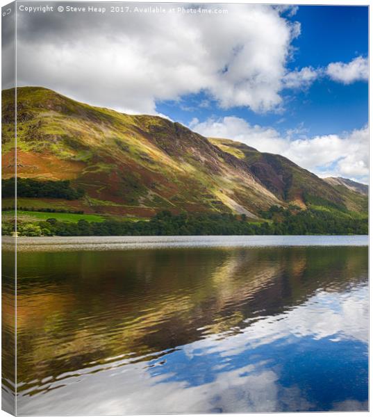 Reflections in Buttermere in Lake District Canvas Print by Steve Heap