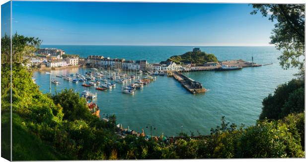 Sunrise over the tourist town of Ilfracombe in Dev Canvas Print by Steve Heap