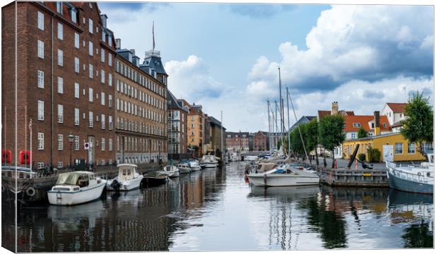 Christianshavns Kanal in Copenhagen Denmark Canvas Print by Steve Heap