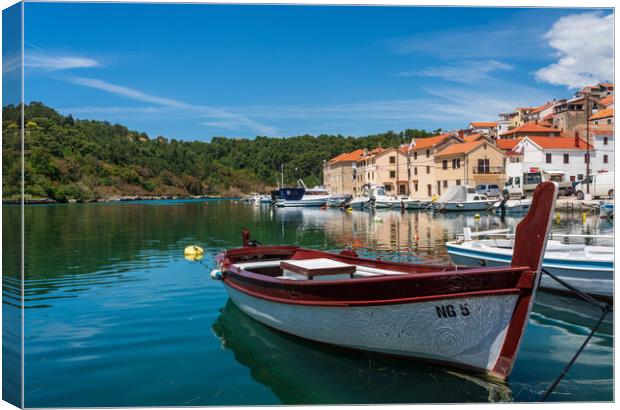 Picturesque small riverside town of Novigrad in Croatia Canvas Print by Steve Heap