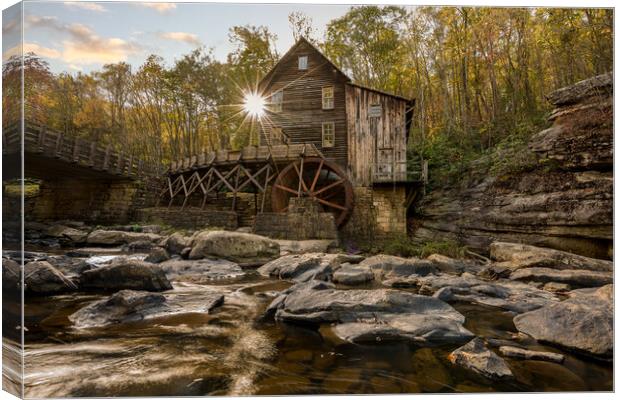Babcock grist mill in West Virginia Canvas Print by Steve Heap