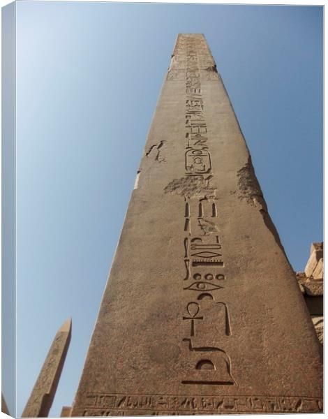 Obelisk in Karnak Canvas Print by Jackie Davies