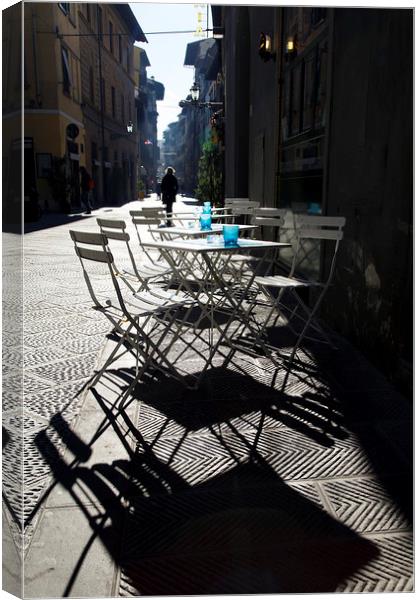 Street Cafe in Firenze Canvas Print by Jackie Davies
