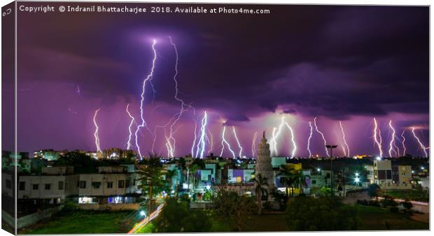 Thunder and lightning Canvas Print by Indranil Bhattacharjee