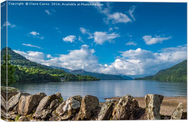 Sunny Loch Lomond Canvas Print by Claire Cairns