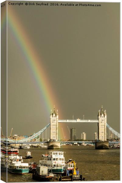 Rainbow over Tower Bridge, London Canvas Print by Dirk Seyfried