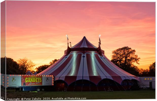 Sunset over the big top Canvas Print by Peter Zabulis