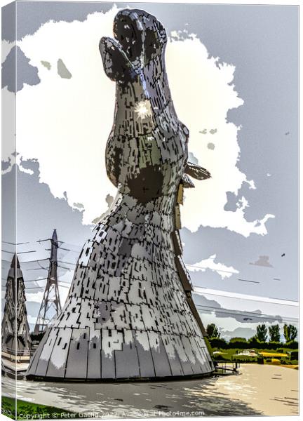 The Kelpies - Falkirk - Scotland Canvas Print by Peter Gaeng