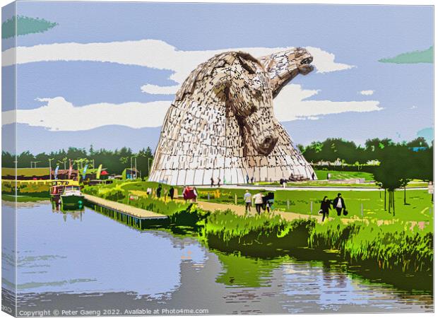 The Kelpies - Falkirk - Scotland Canvas Print by Peter Gaeng