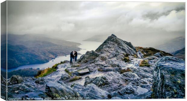 View over Loch Katrine from Ben A'an - Scotland Canvas Print by Peter Gaeng