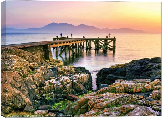 Isle of Arran sunset Canvas Print by Peter Gaeng
